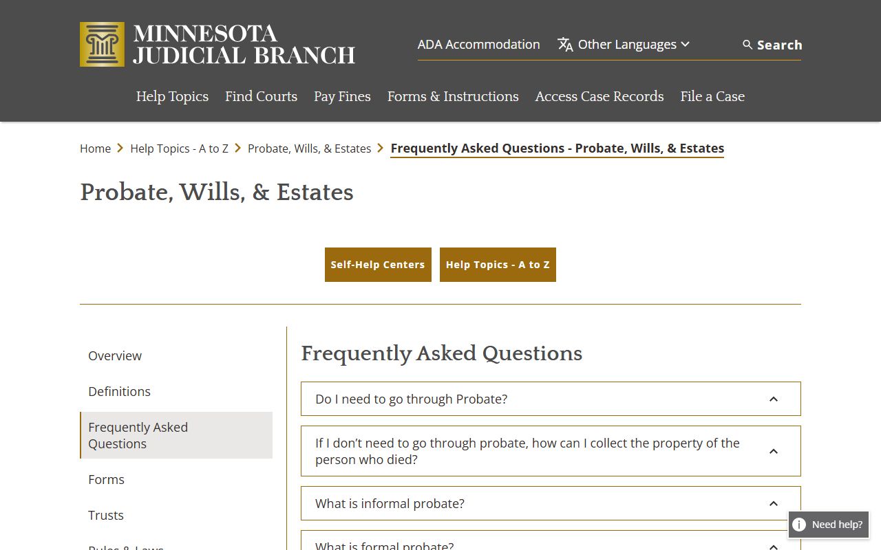 Lac qui Parle County probate records small estate FAQ