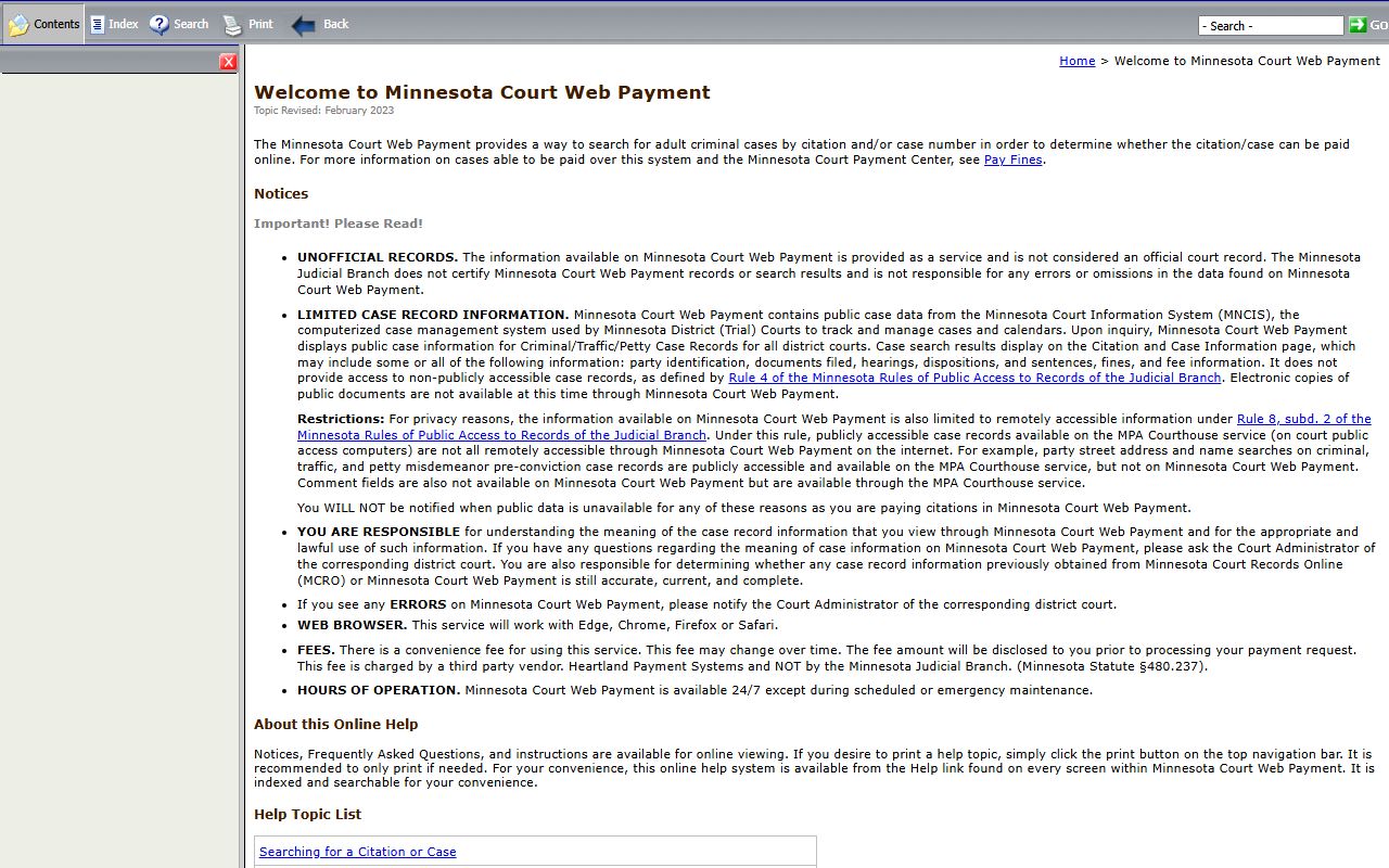 Lac qui Parle County traffic court records citation search help