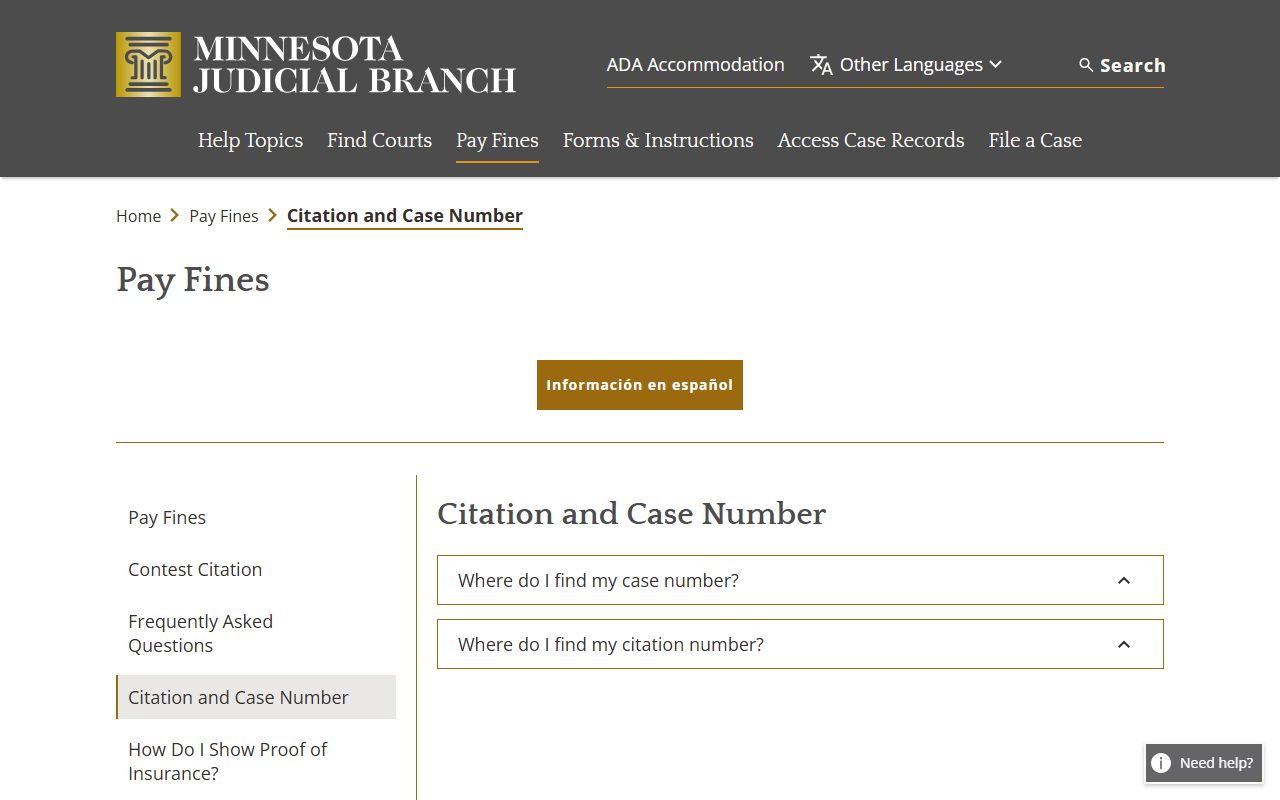 Lac qui Parle County traffic court records citation number guidance